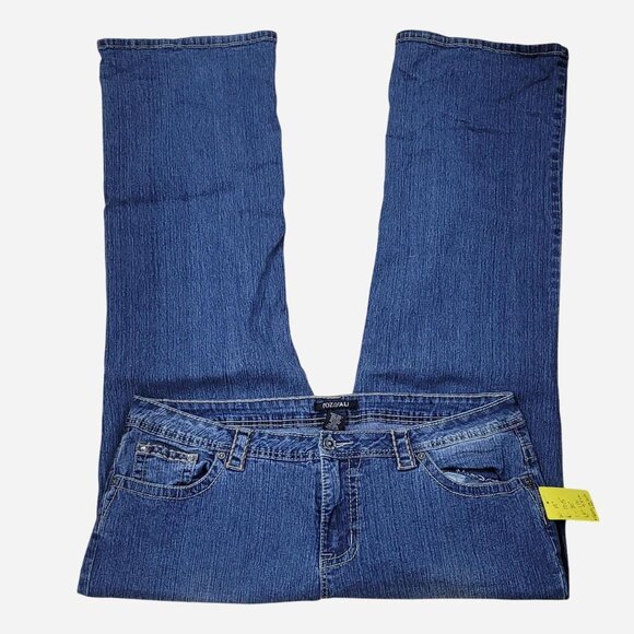 Roz & Ali Plus Wide Leg Jeans Decorative Pocket 18 - Picture 1 of 5